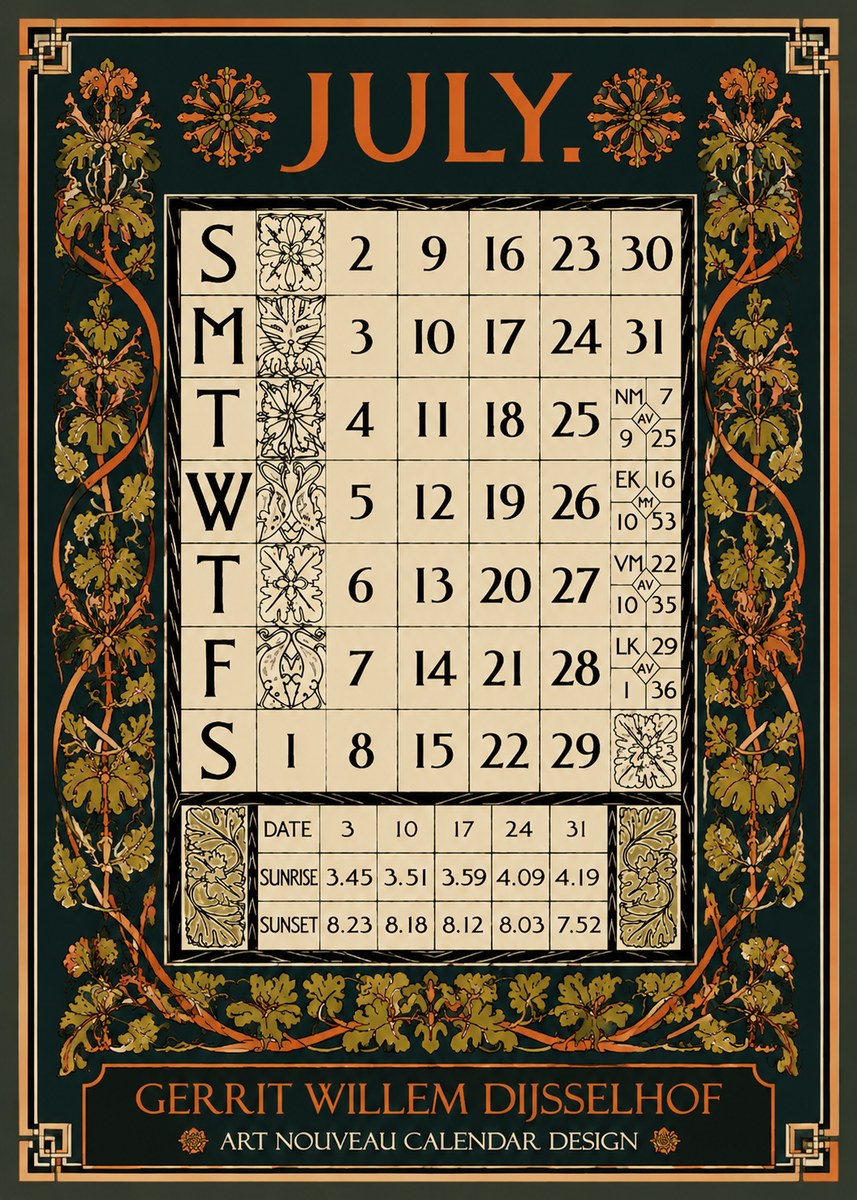 Gerrit Willem Dijsselhof July. No5 - Juliste