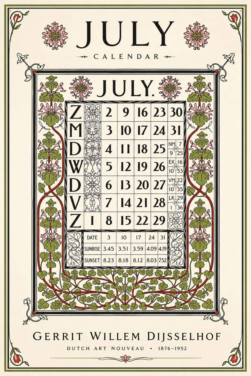 Gerrit Willem Dijsselhof July. No6 - Juliste