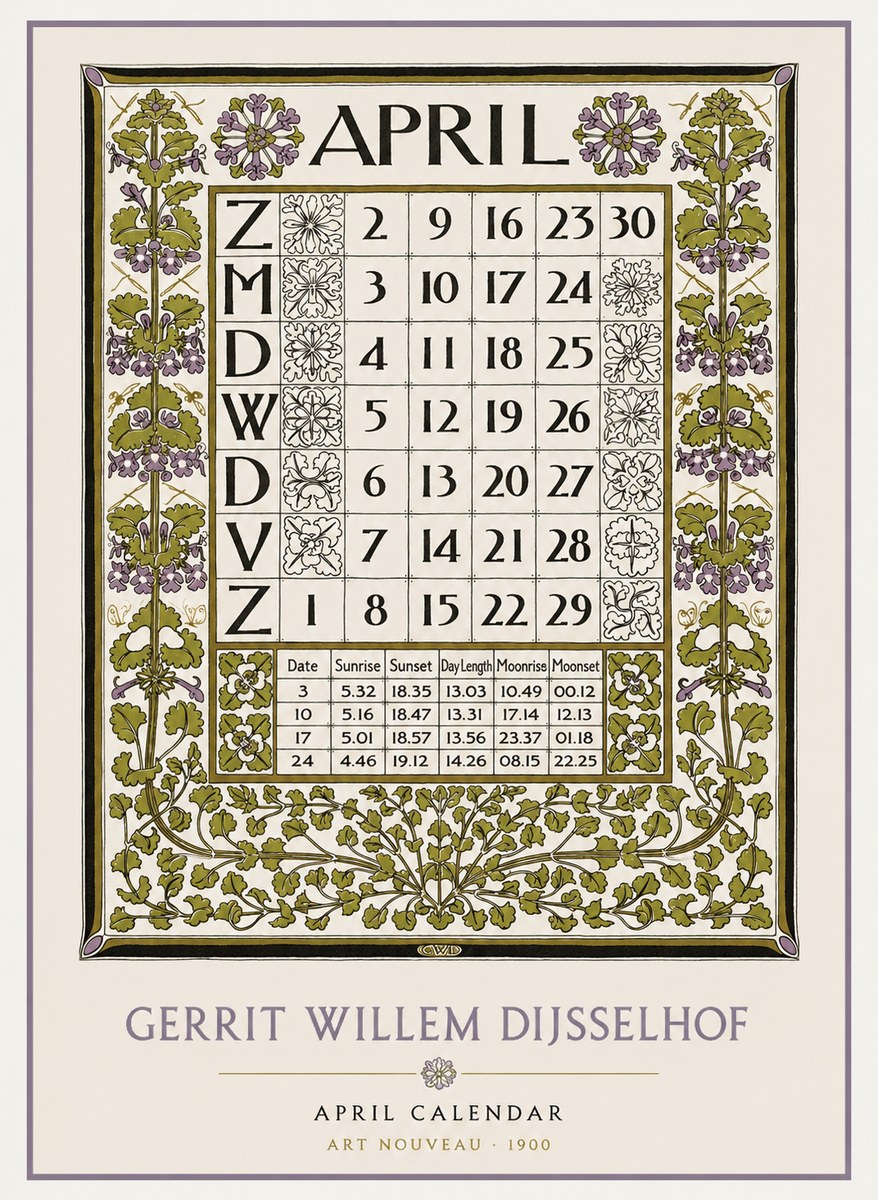 Gerrit Willem Dijsselhof April No2 - Juliste