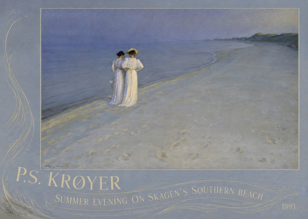 P.S. Krøyer Summer Evening on Skagen's Southern Beach No3 - Juliste