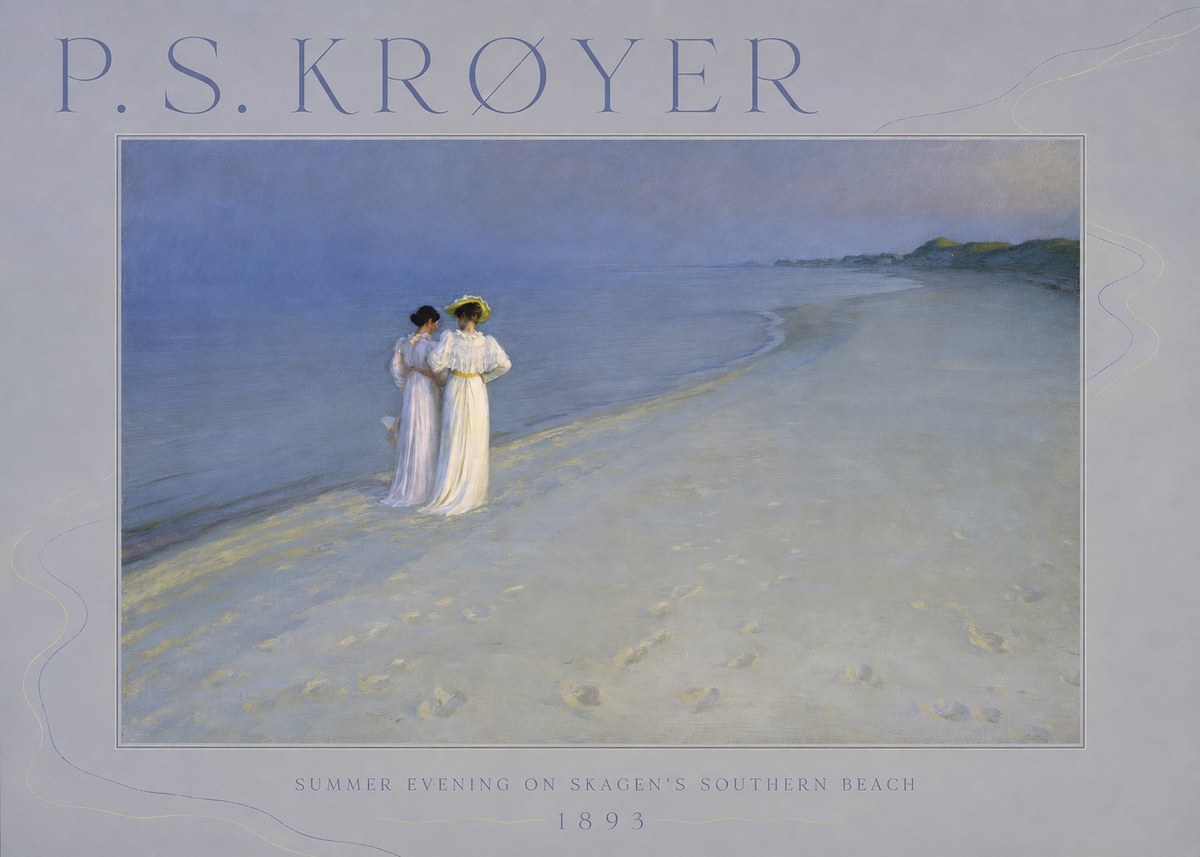 P.S. Krøyer Summer Evening on Skagen's Southern Beach No6 - Juliste