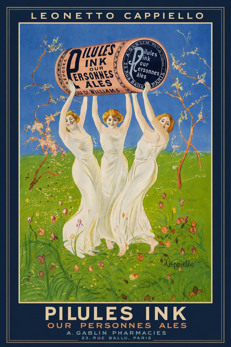 Leonetto Cappiello Pilules Ink Our Personnes Ales No2 - Juliste