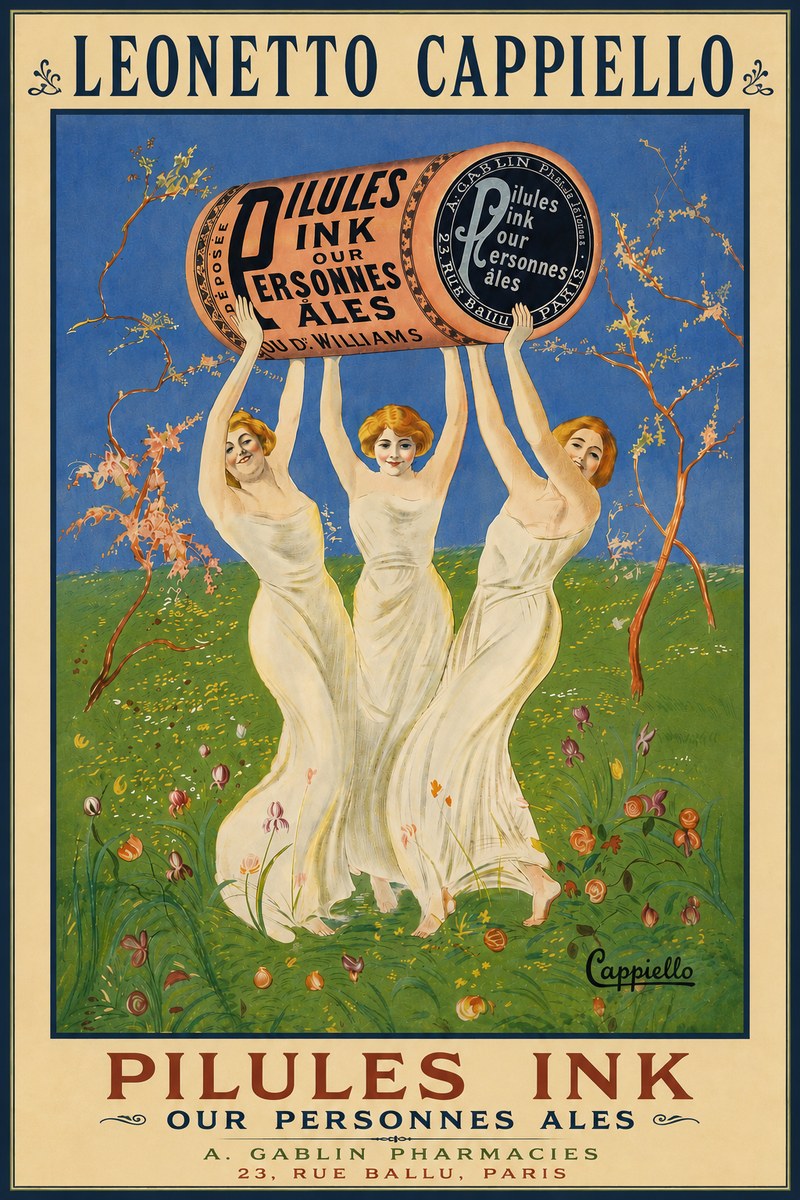 Leonetto Cappiello Pilules Ink Our Personnes Ales No5 - Juliste