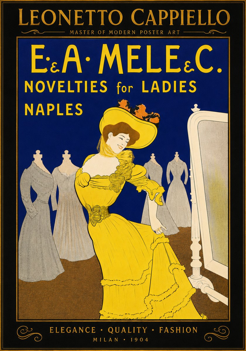 Leonetto Cappiello E.&a. Mele & C. Novelties for Ladies Naples No6 - Juliste