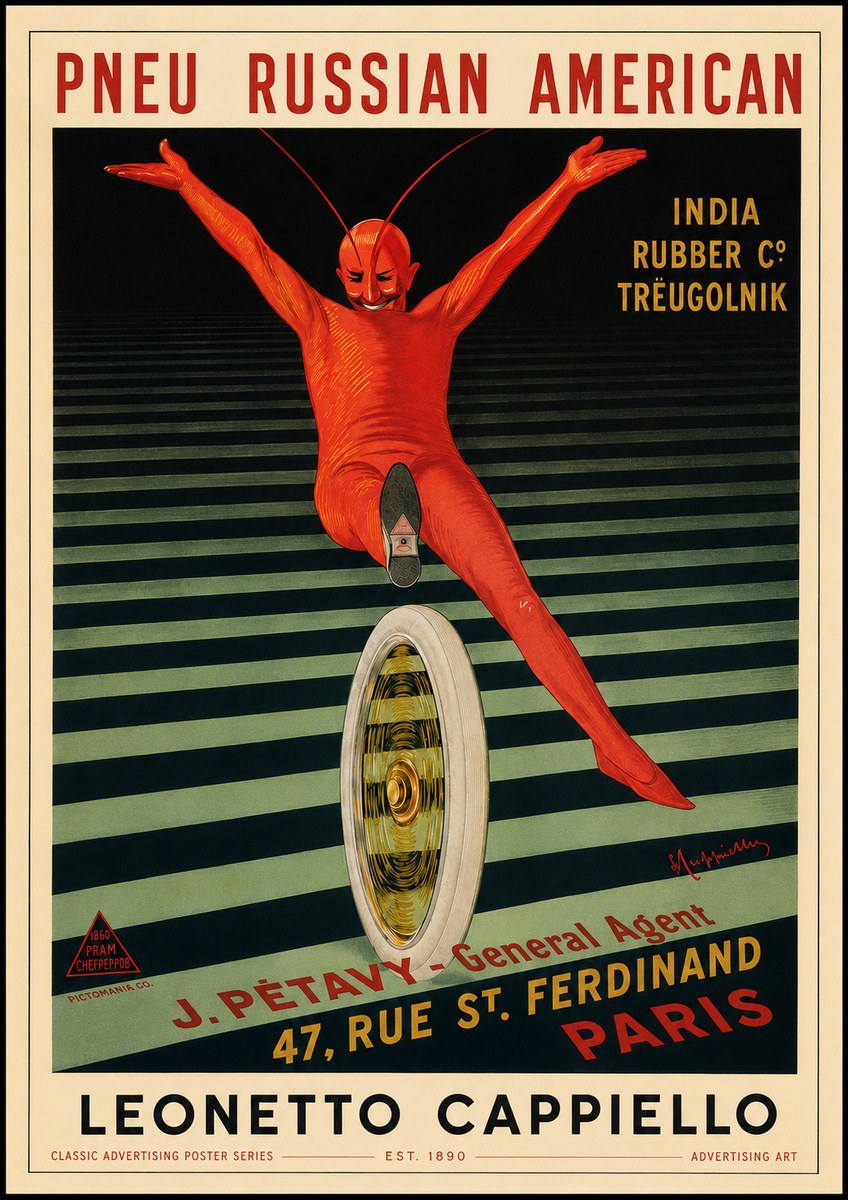 Leonetto Cappiello Pneu Russian American No3 - Juliste