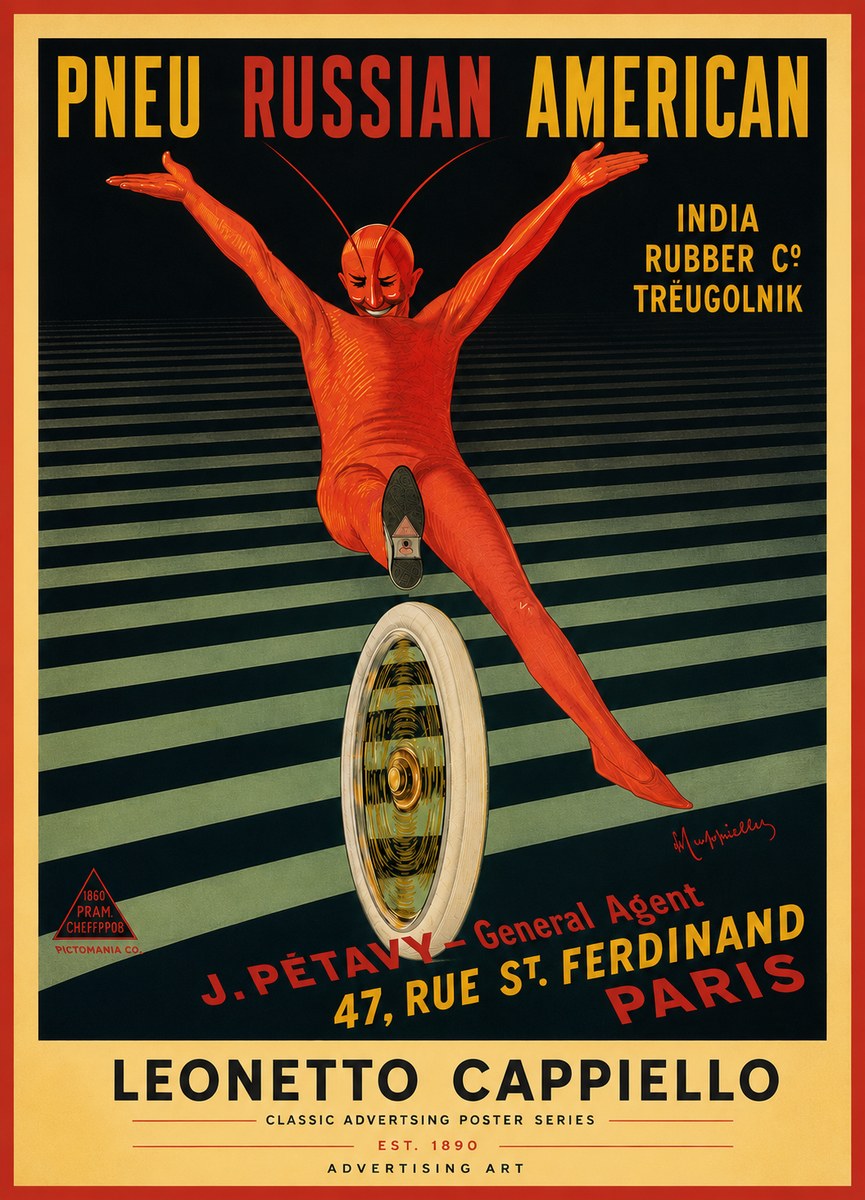 Leonetto Cappiello Pneu Russian American No5 - Juliste