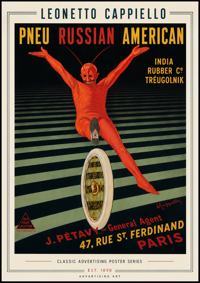 Leonetto Cappiello Pneu Russian American No6 - Juliste