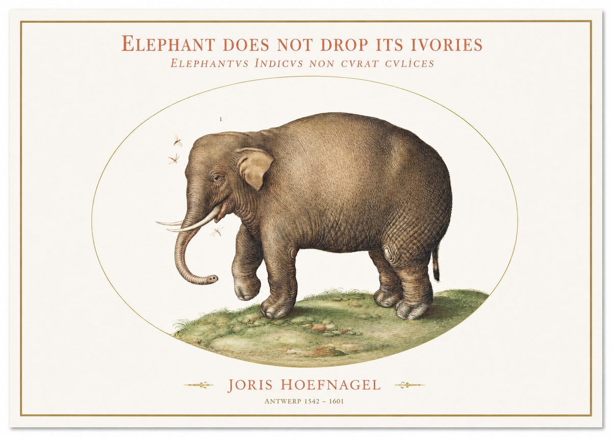 Joris Hoefnagel Elephant Does Not Drop Its Ivories No1 - Juliste