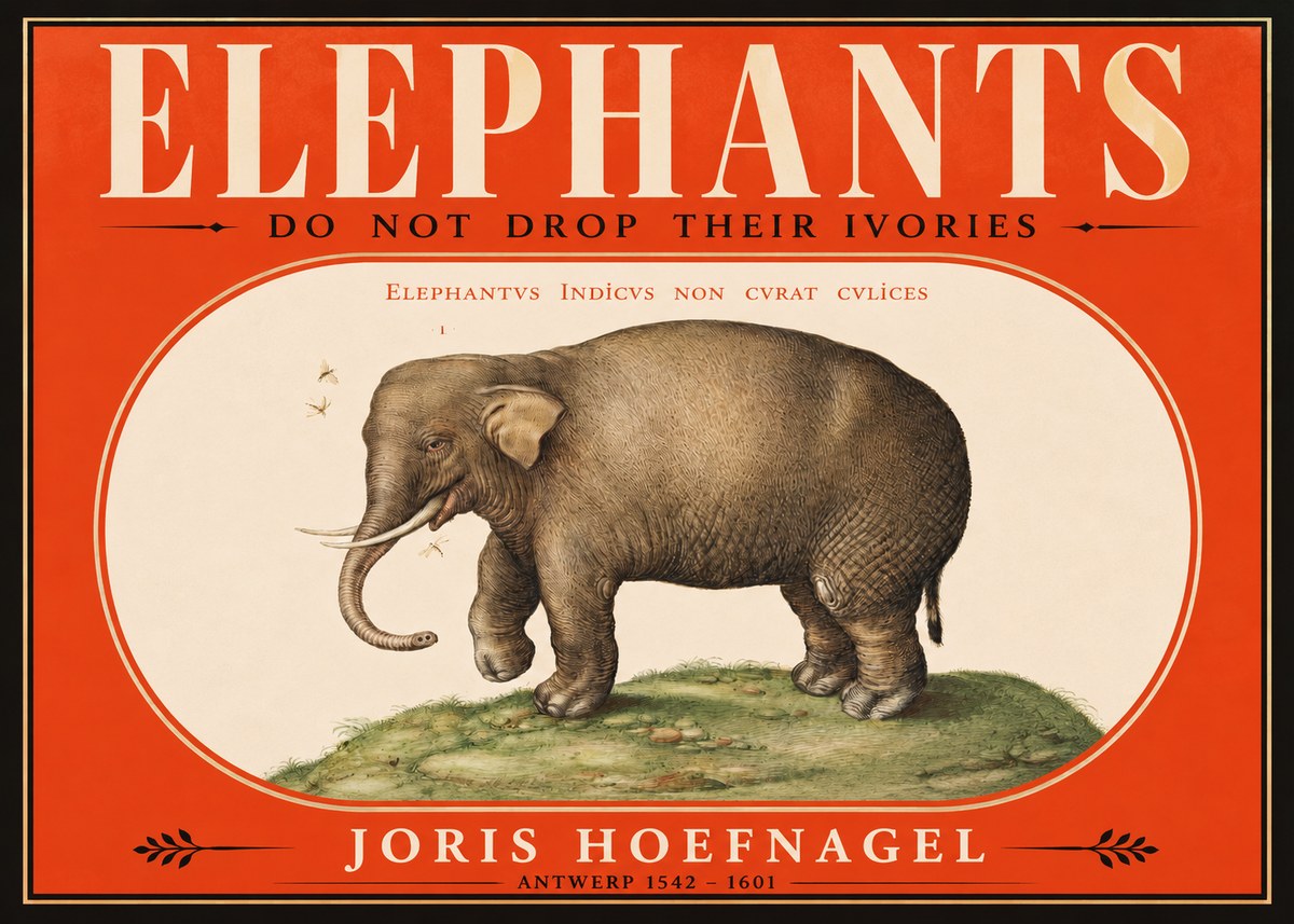 Joris Hoefnagel Elephant Does Not Drop Its Ivories No2 - Juliste