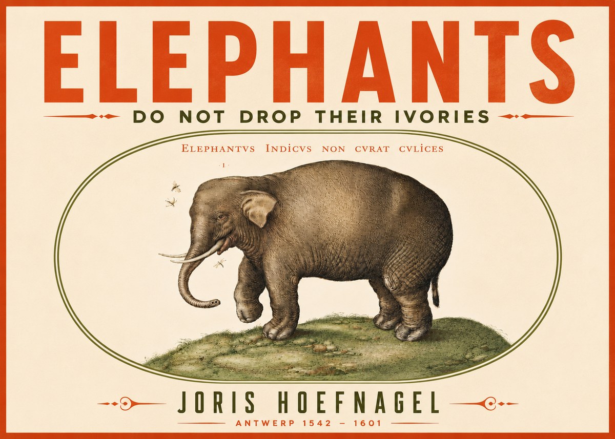 Joris Hoefnagel Elephant Does Not Drop Its Ivories No5 - Juliste