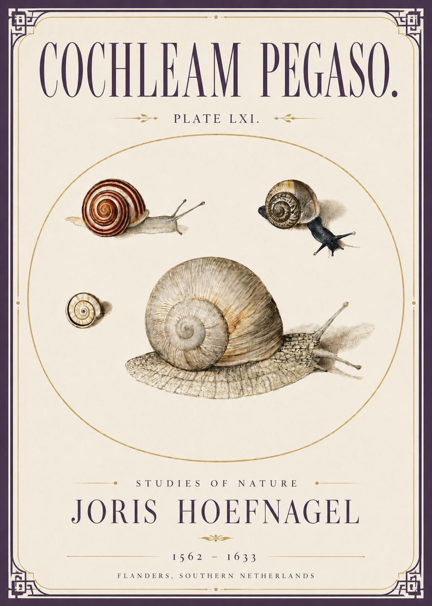 Joris Hoefnagel The Four Snails No5 - Juliste