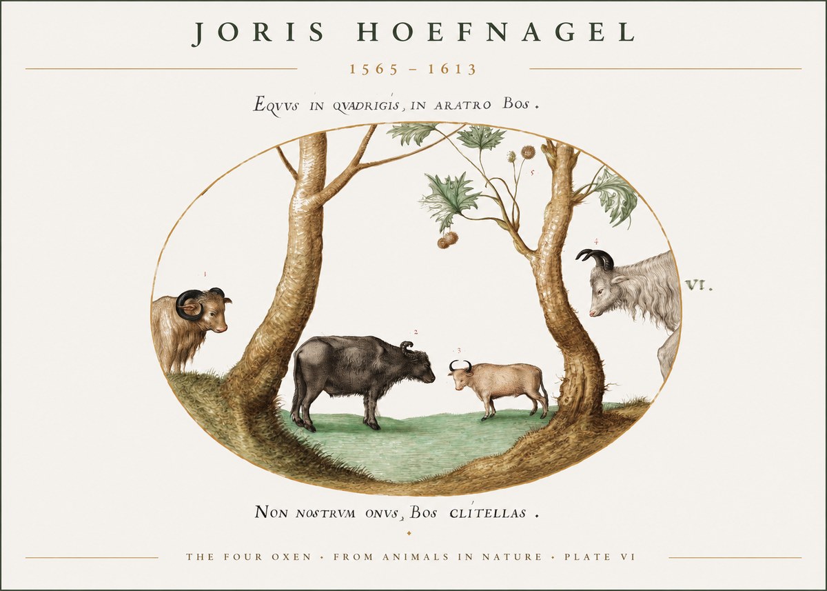 Joris Hoefnagel The Four Oxen No1 - Juliste
