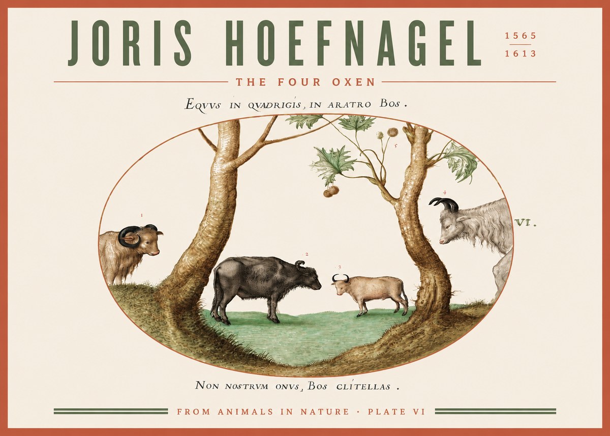 Joris Hoefnagel The Four Oxen No3 - Juliste