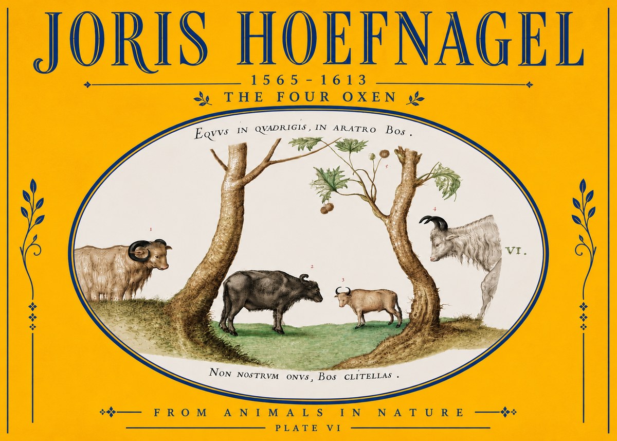 Joris Hoefnagel The Four Oxen No5 - Juliste