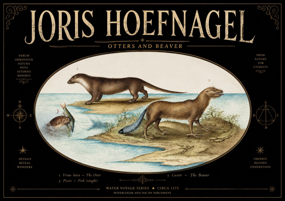 Joris Hoefnagel The Four-footed Creatures No5 - Juliste
