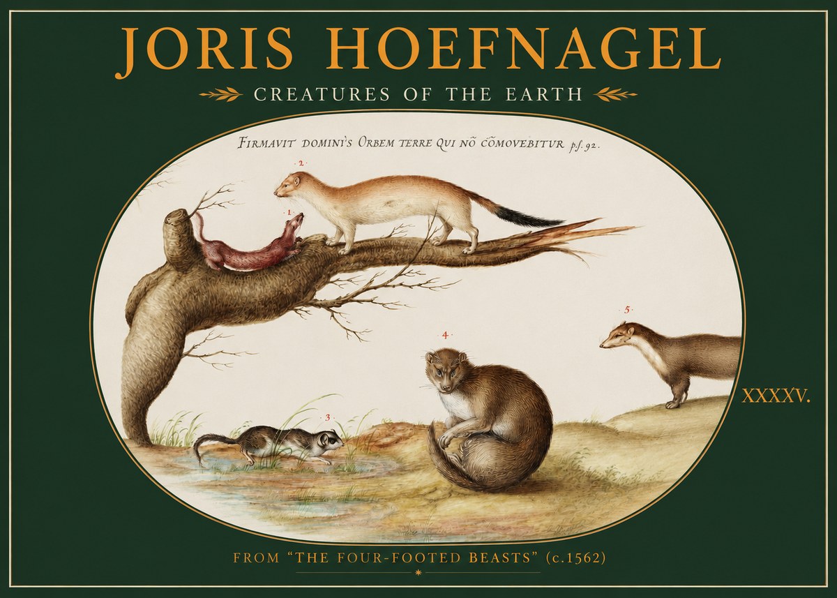 Joris Hoefnagel Creatures of the Earth I No2 - Juliste
