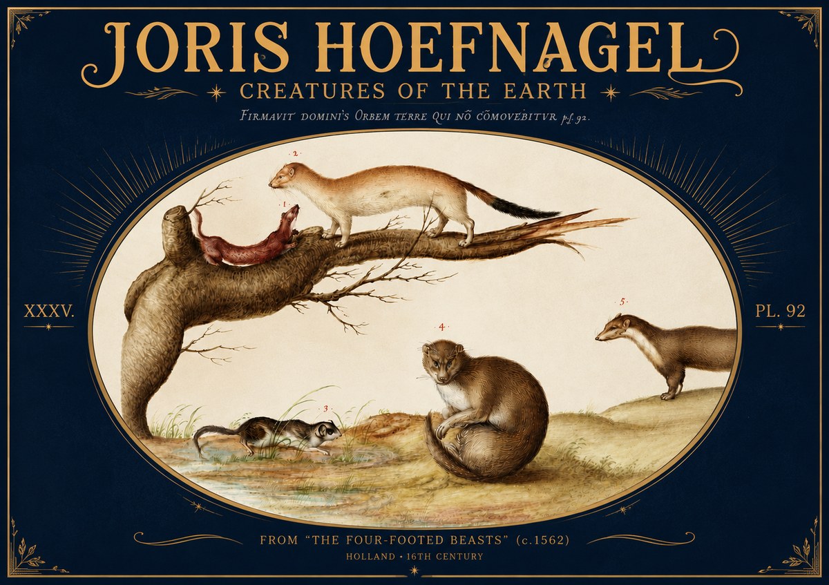 Joris Hoefnagel Creatures of the Earth I No5 - Juliste