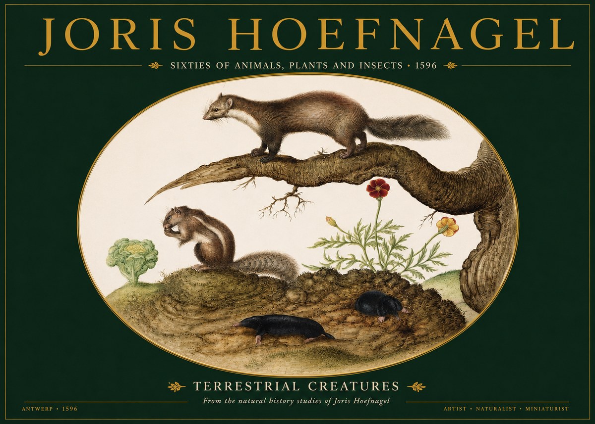 Joris Hoefnagel Terrestrial Creatures No2 - Juliste