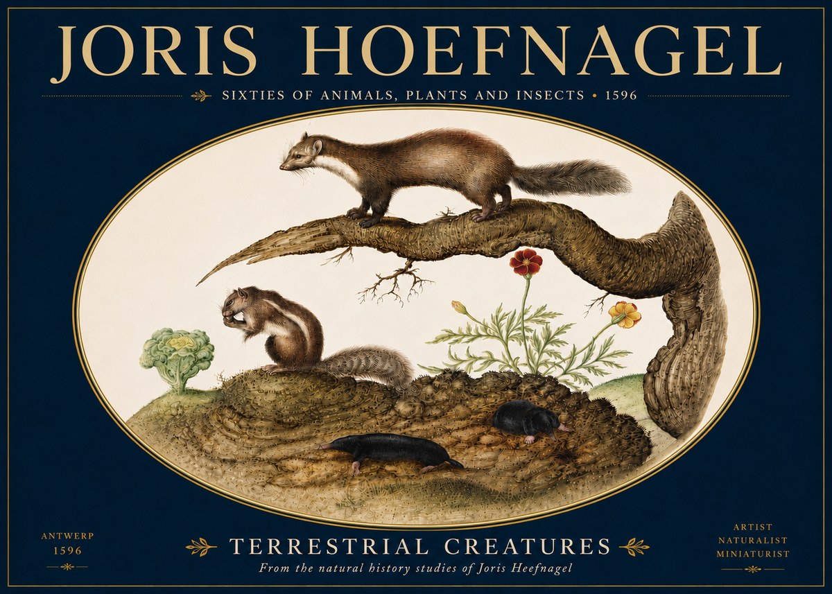 Joris Hoefnagel Terrestrial Creatures No5 - Juliste