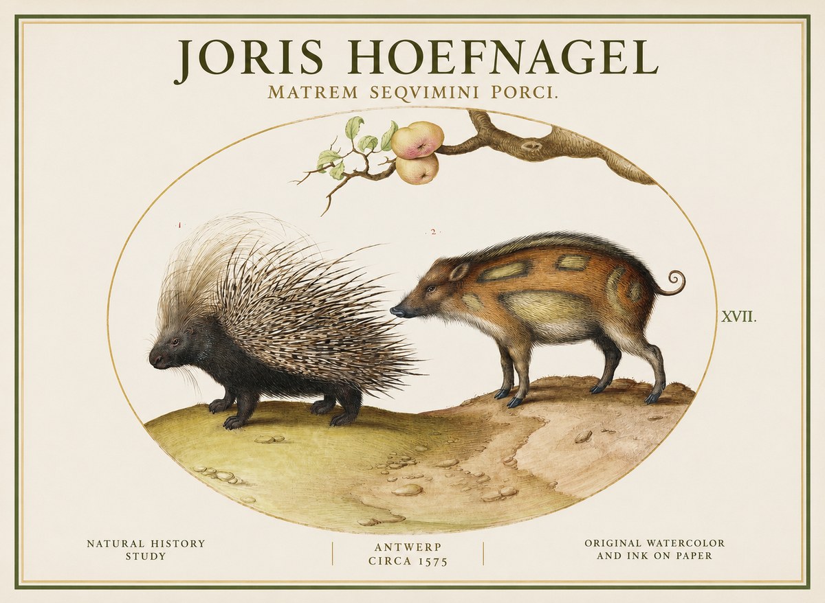 Joris Hoefnagel Matrem Seqvimini Porci. No1 - Juliste