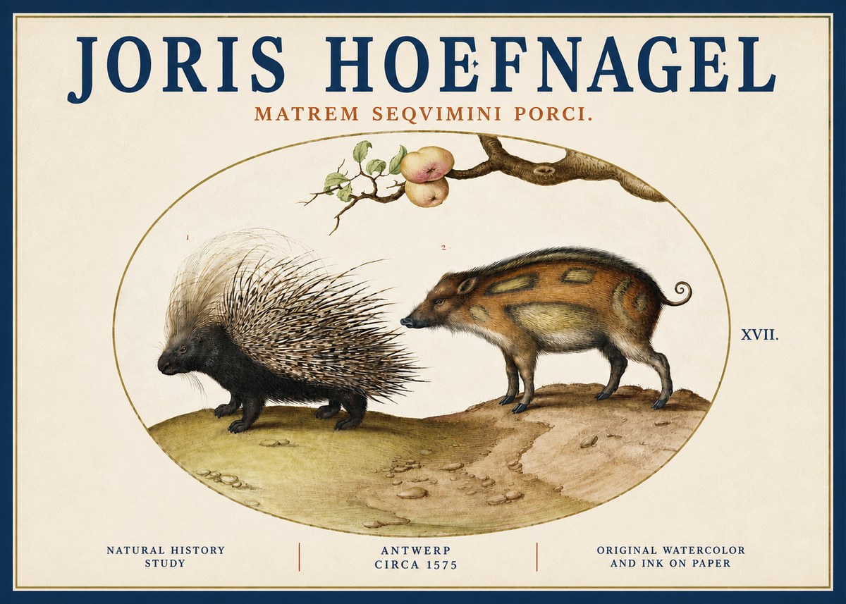 Joris Hoefnagel Matrem Seqvimini Porci. No3 - Juliste