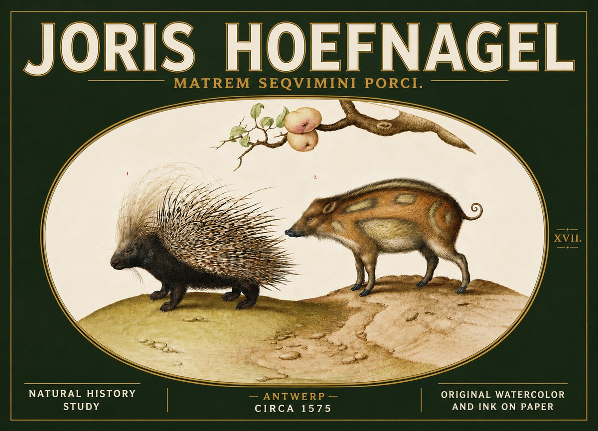 Joris Hoefnagel Matrem Seqvimini Porci. No5 - Juliste