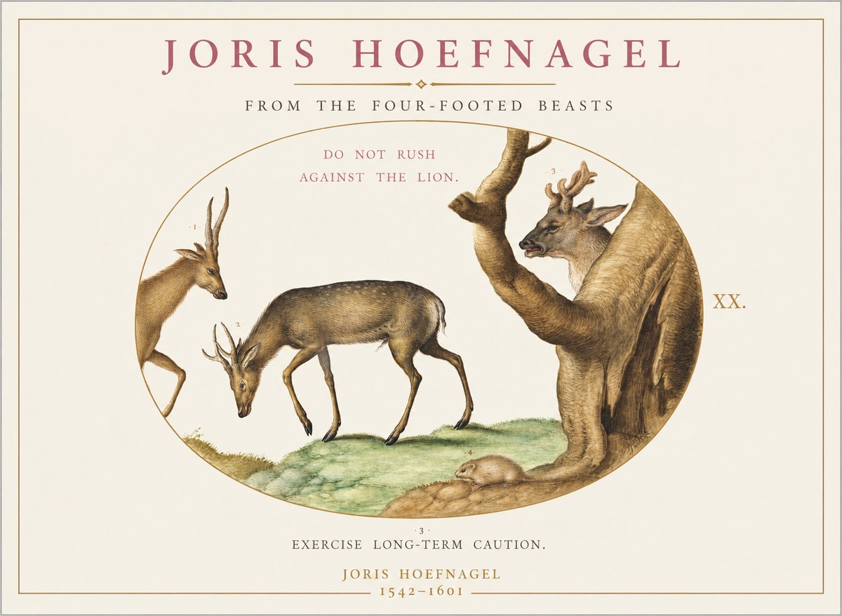 Joris Hoefnagel Do Not Rush Against the Lion. No1 - Juliste