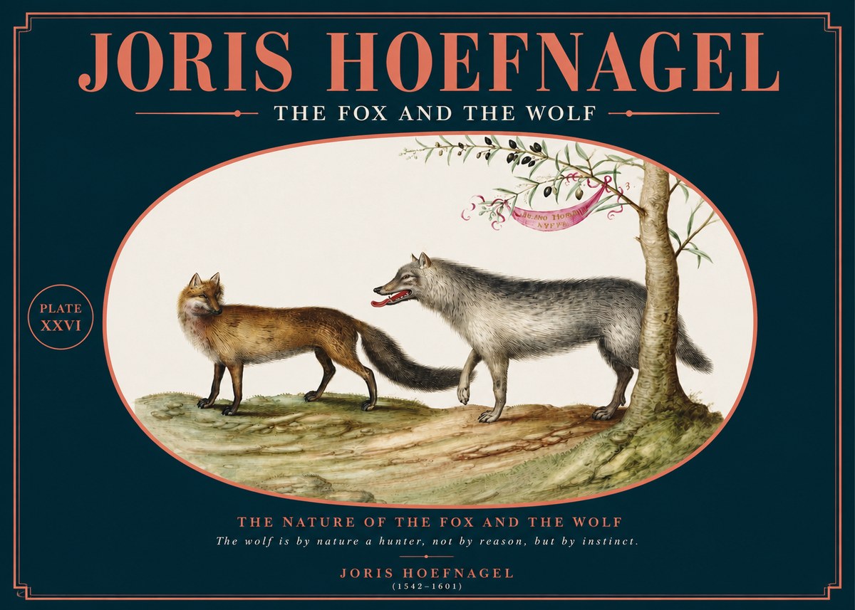 Joris Hoefnagel The Fox and the Wolf No2 - Juliste