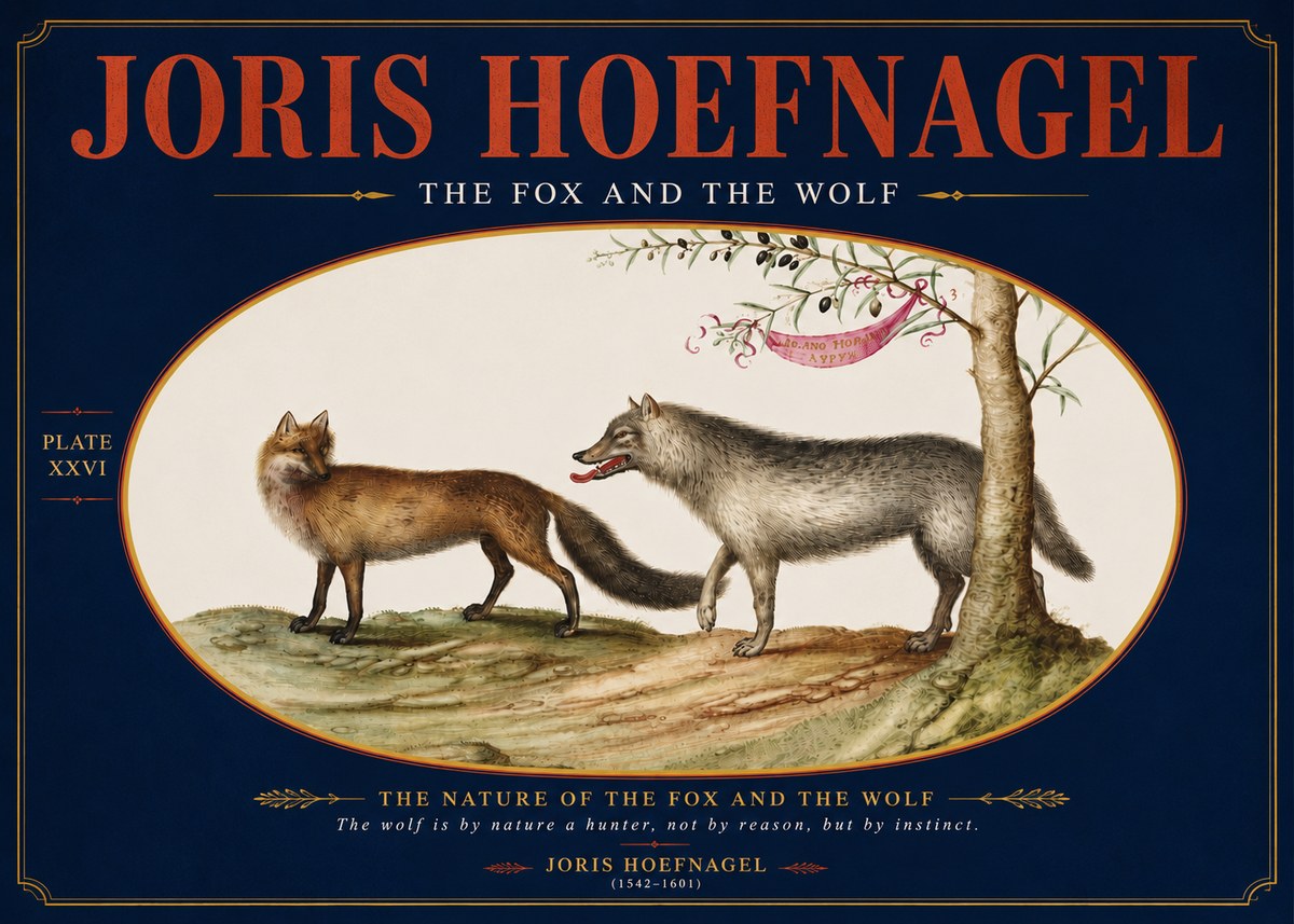 Joris Hoefnagel The Fox and the Wolf No4 - Juliste