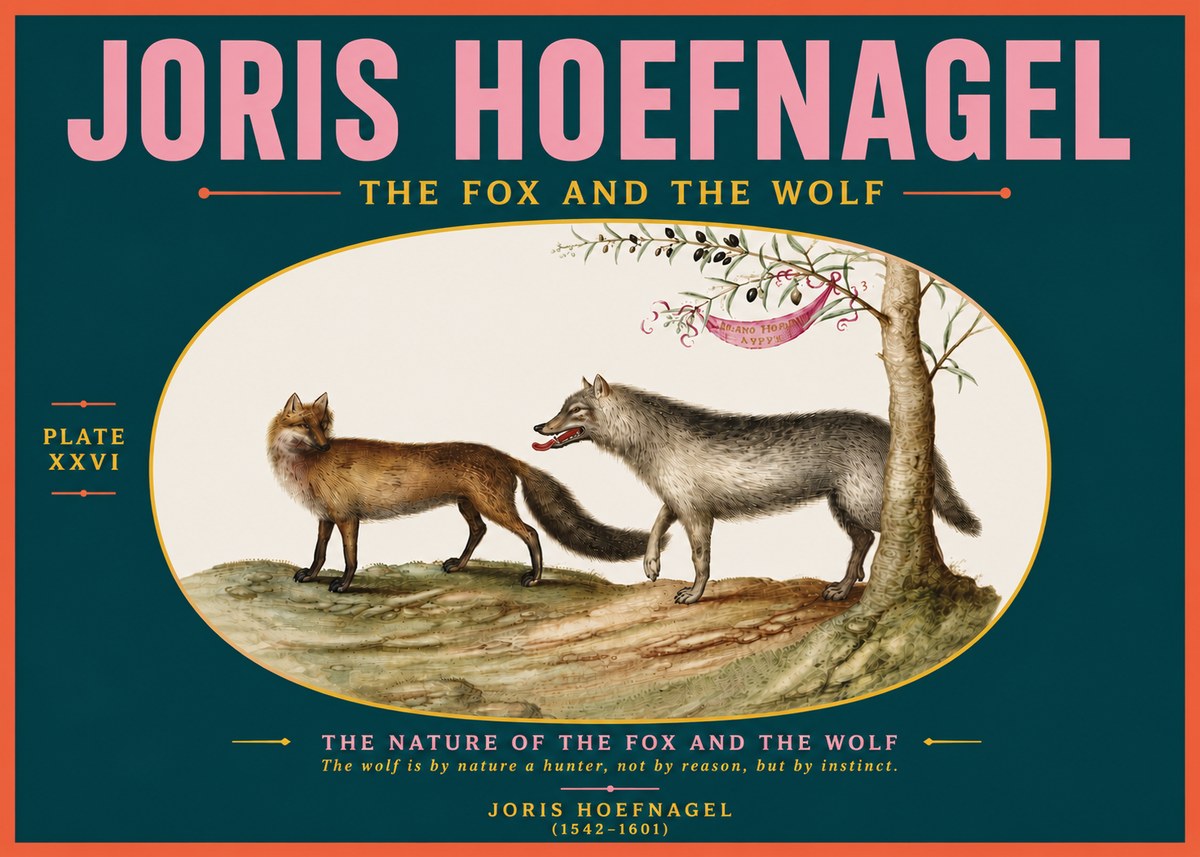 Joris Hoefnagel The Fox and the Wolf No5 - Juliste