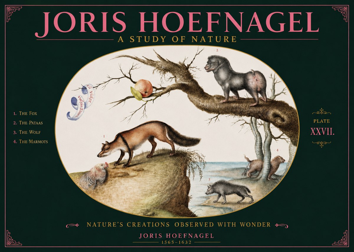 Joris Hoefnagel A Study of Nature - Plate Xxvii No2 - Juliste