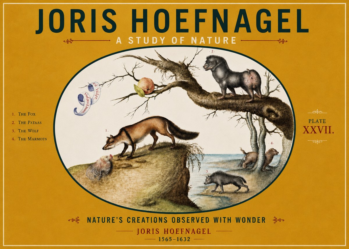 Joris Hoefnagel A Study of Nature - Plate Xxvii No4 - Juliste