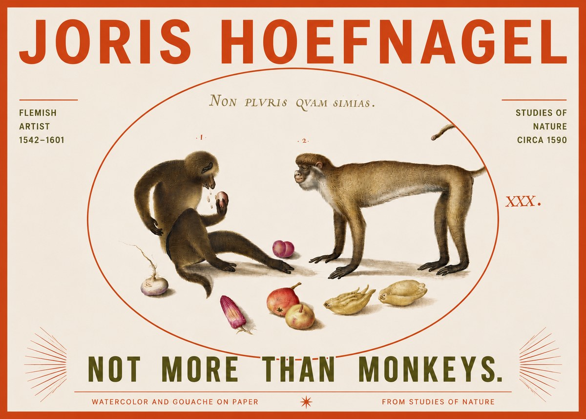 Joris Hoefnagel Not More Than Monkeys No4 - Juliste
