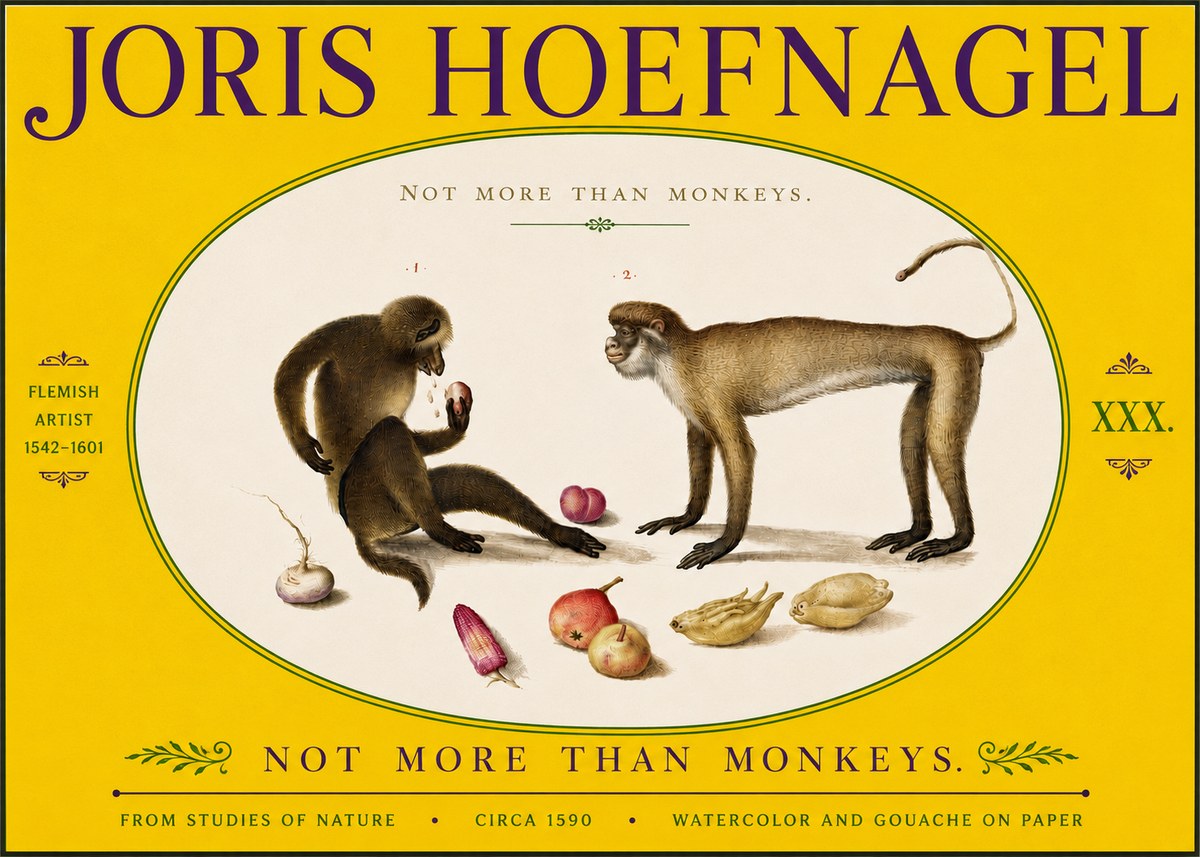 Joris Hoefnagel Not More Than Monkeys No5 - Juliste