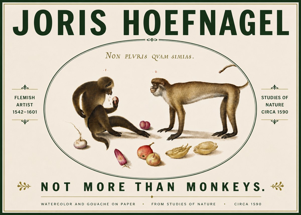 Joris Hoefnagel Not More Than Monkeys No6 - Juliste