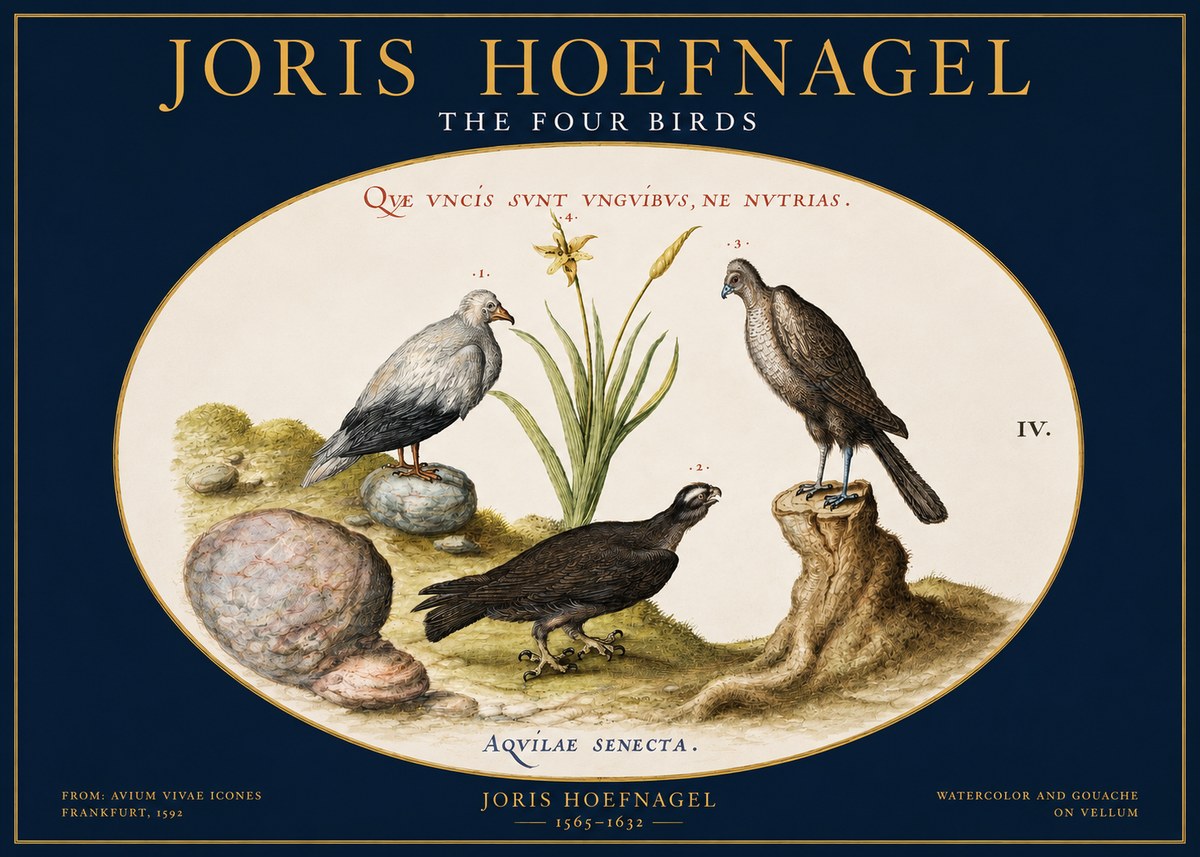 Joris Hoefnagel The Four Birds No2 - Juliste