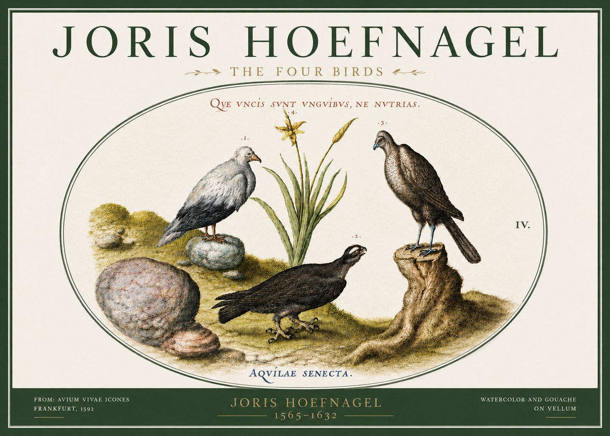 Joris Hoefnagel The Four Birds No5 - Juliste