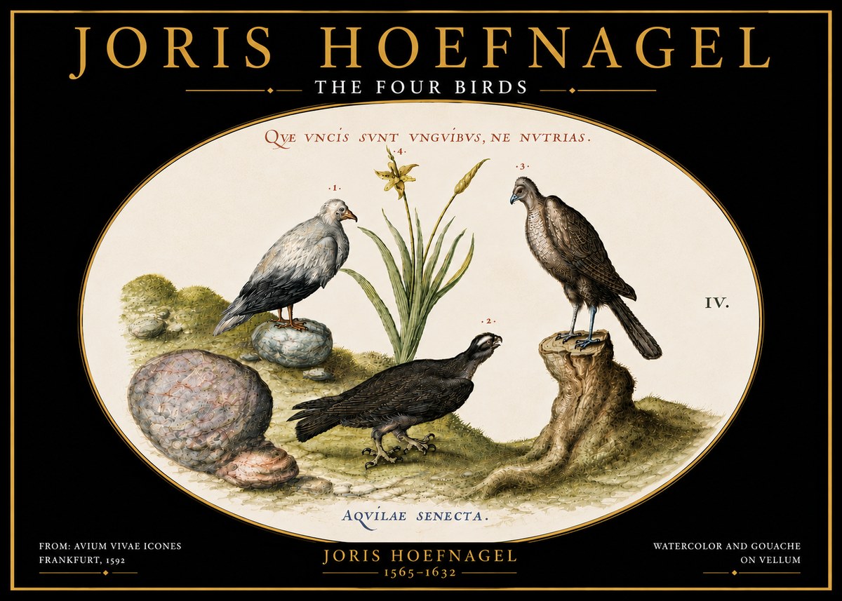 Joris Hoefnagel The Four Birds No6 - Juliste