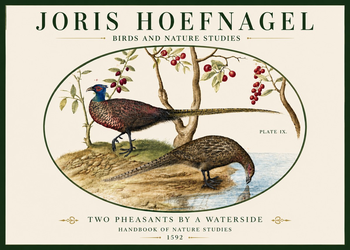 Joris Hoefnagel Peacocks and Pheasants Among Fruiting Branches No5 - Juliste