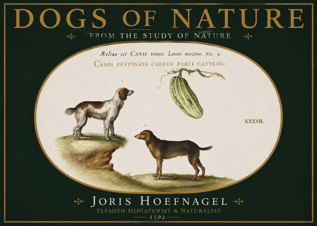 Joris Hoefnagel Canis Festinas Caecos Parit Catulos No4 - Juliste