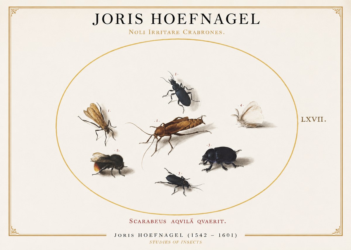 Joris Hoefnagel Scarabeus Aqvilä Qvaerit. No1 - Juliste
