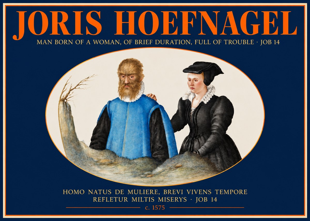 Joris Hoefnagel Homo Natus De Muliere, Brevi Vivens Tempore Refletur Miltis Miserys · Job 14 No2 - Juliste