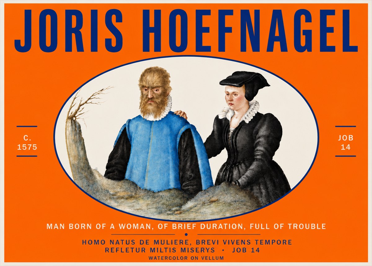 Joris Hoefnagel Homo Natus De Muliere, Brevi Vivens Tempore Refletur Miltis Miserys · Job 14 No4 - Juliste