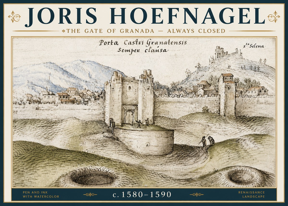 Joris Hoefnagel The Gate of Granada - Always Closed No6 - Juliste