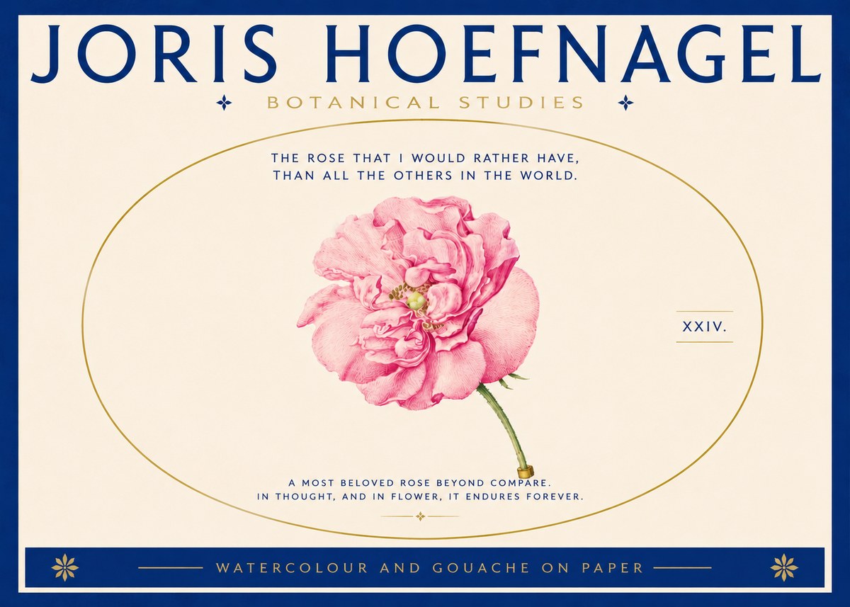 Joris Hoefnagel A Pink Damask Rose No5 - Juliste