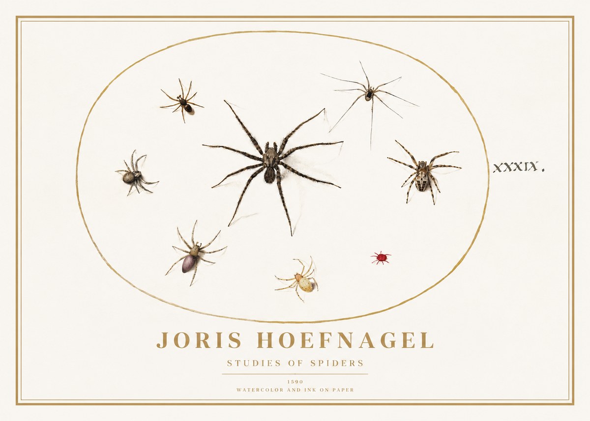 Joris Hoefnagel Studies of Spiders II No1 - Juliste