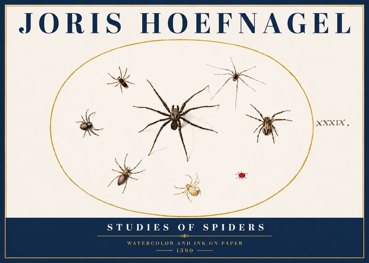 Joris Hoefnagel Studies of Spiders II No5 - Juliste
