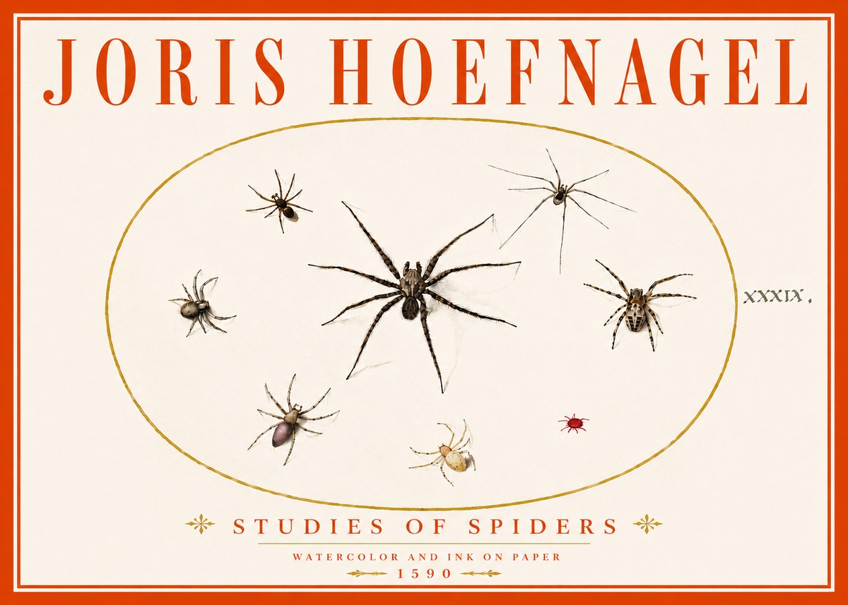 Joris Hoefnagel Studies of Spiders II No6 - Juliste