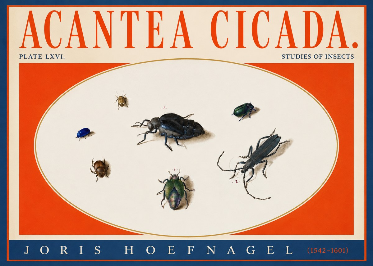 Joris Hoefnagel Acanthia Cicada No4 - Juliste