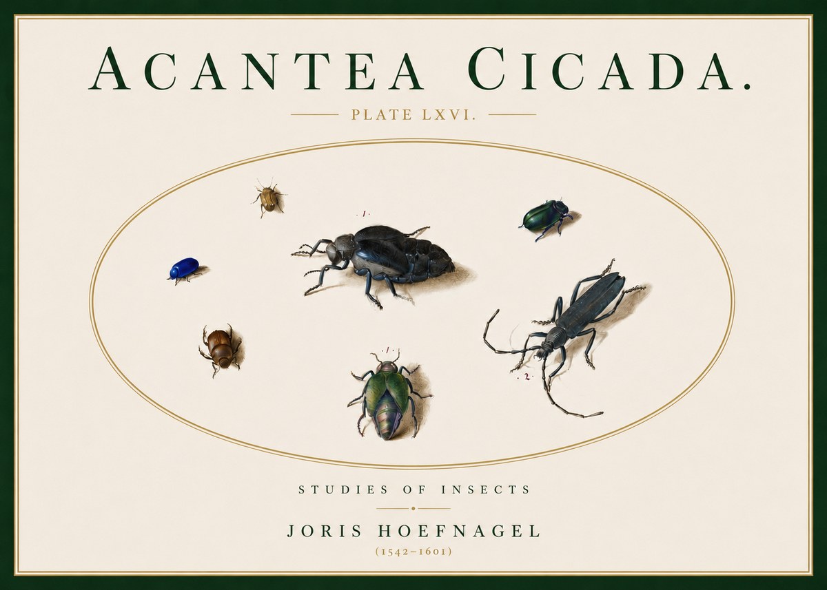 Joris Hoefnagel Acanthia Cicada No5 - Juliste